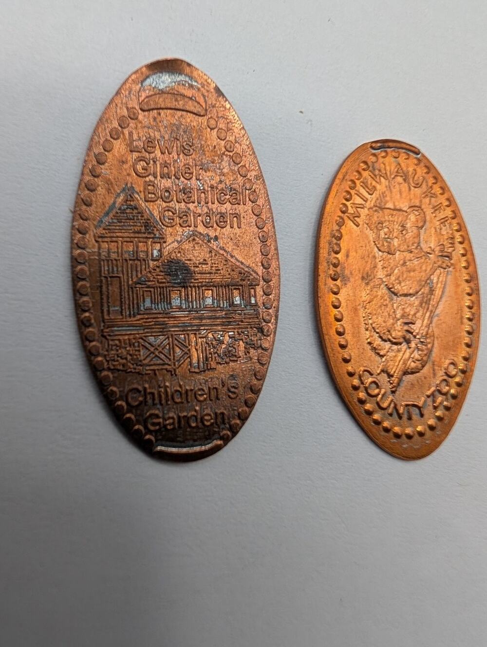 Elongated Penny Set Lewis Ginter Botanical Garden & Milwaukee County Zoo Pressed
